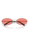 Prada 59mm Oval Sunglasses In Silver