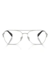 Prada 59mm Pilot Optical Glasses In Silver