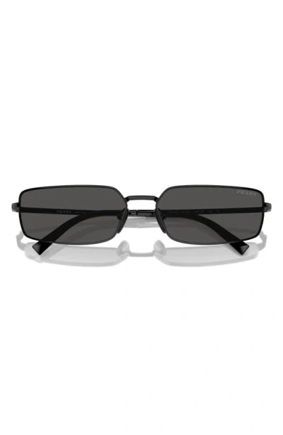 Prada 59mm Rectangular Sunglasses In Black