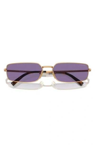 Prada 59mm Rectangular Sunglasses In Brass/ Purple