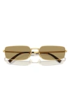 Prada 59mm Rectangular Sunglasses In Gold/ Olive