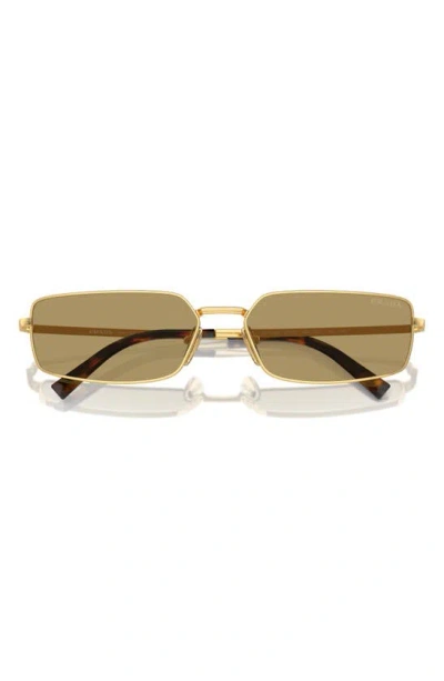 Prada 59mm Rectangular Sunglasses In Green