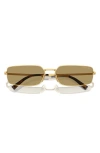 Prada 59mm Rectangular Sunglasses In Gold/olive