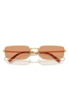 Prada 59mm Rectangular Sunglasses In Gold/peach