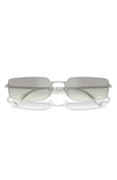 Prada 59mm Rectangular Sunglasses In Gray
