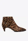Prada 60 Leopard Print Ankle Boots In Multi