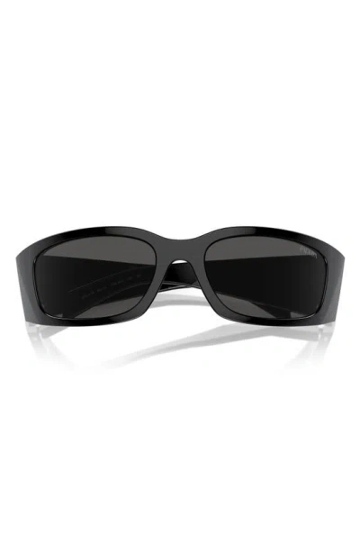 Prada 60mm Butterfly Polarized Sunglasses In Black