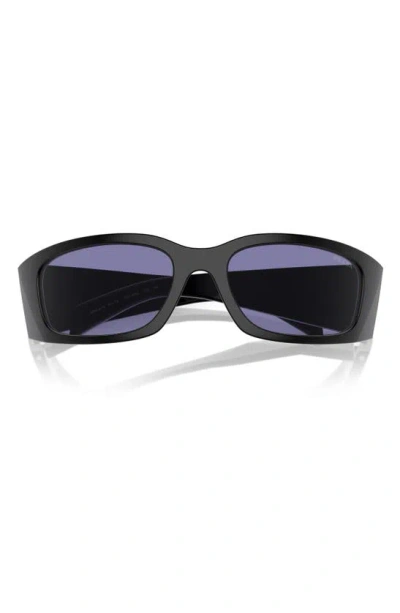Prada 60mm Butterfly Polarized Sunglasses In Matte Black