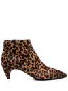 Prada 60 Leopard Print Ankle Boots In Multi