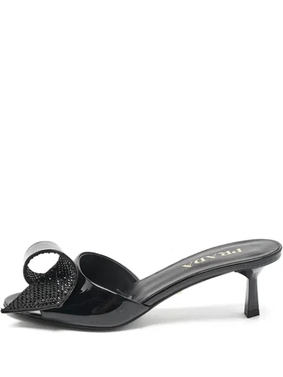 Pre-owned Prada 60mm Mesh-bow Sandals