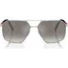 Prada Logo-print Geometric Sunglasses In Silver