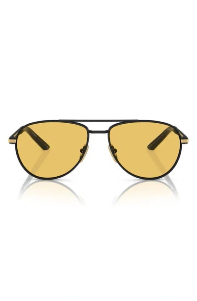 Prada 60mm Pilot Sunglasses In Matte Black