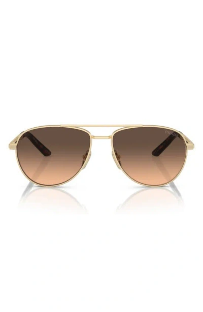 Prada 60mm Pilot Sunglasses In Brown