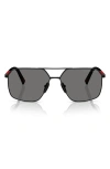 Prada Linea Rossa Ps A50s 1bo02g Nero Polarized Sunglasses In Matte Black