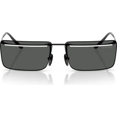 Prada 60mm Rectangular Sunglasses In Black
