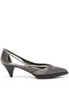Prada Logo Hollowed Out High Heels In Grau