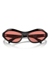 Prada 61mm Oval Sunglasses In Black