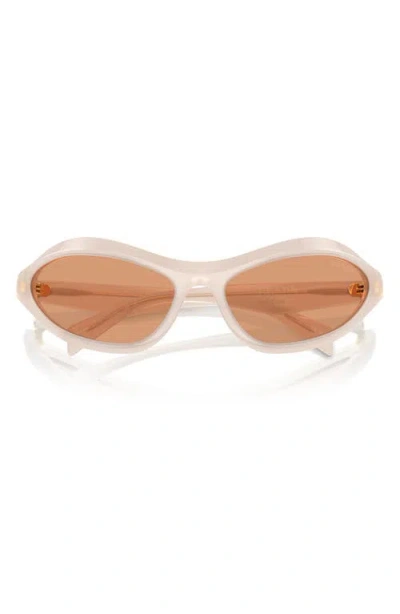 Prada 61mm Oval Sunglasses In Orange
