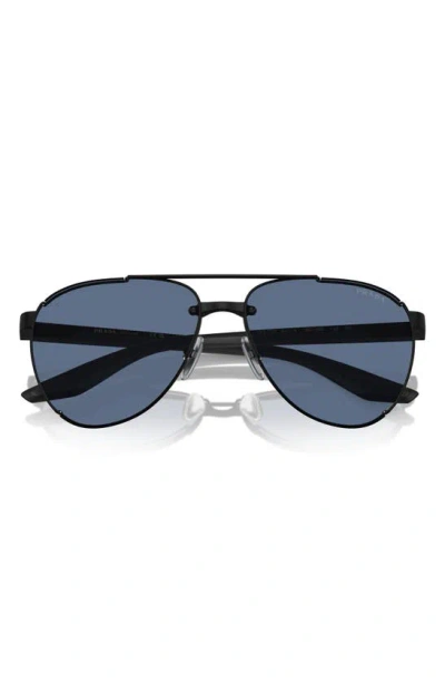 Prada 61mm Pilot Sunglasses In Black Blue