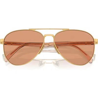 Prada 61mm Pilot Sunglasses In Gold