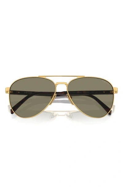 Prada 61mm Pilot Sunglasses In Lite Brown