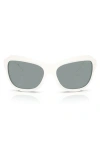 Prada 63mm Oversize Butterfly Sunglasses In Bone