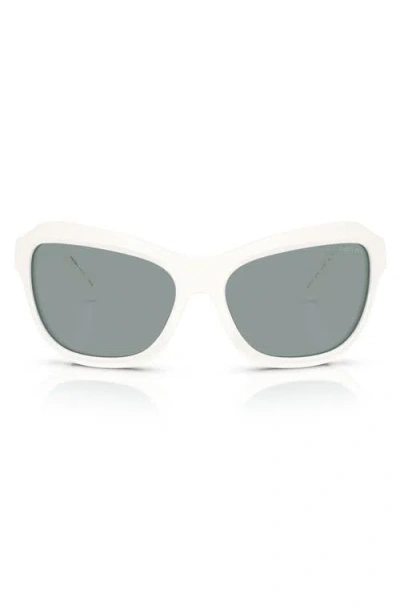 Prada 63mm Oversize Butterfly Sunglasses In Bone