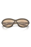 Prada 63mm Oversize Cat Eye Sunglasses In Loden Frosted/ Orange Mirror