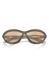 Prada 63mm Oversize Cat Eye Sunglasses In Loden Frosted/orange Mirror
