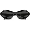 Prada 63mm Oversize Oval Sunglasses In Dark Grey
