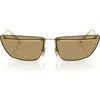Prada 0pr C52s Angular Metal Frame Sunglasses In Brown