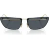 Prada 0pr C52s Angular Metal Frame Sunglasses In Gray