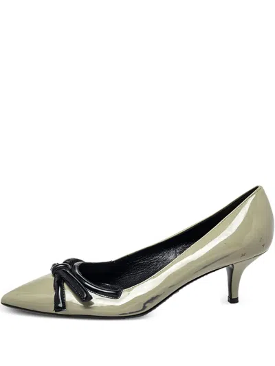 Pre-owned Prada 65mm Bow-detail Pumps