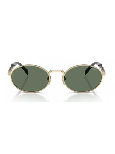 Prada Womens Gold 65zs Oval-frame Metal Sunglasses