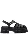 Prada Rubber Logo Chunky-sole Fisherman Sandals In Schwarz