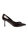 Prada 70mm Patent Leather Pumps In Burgundy
