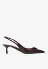 Prada Pointed High Heel Sandals In Burgundy