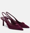 Prada 75 Suede Slingback Pumps In Burgundy