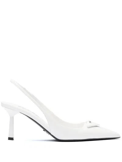 PRADA BRUSHED LEATHER SLINGBACK PUMPS