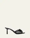 Prada 75mm Logo Bow Mesh Mule Sandals In Multi