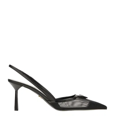 PRADA PRADA MESH-PANELLED SLINGBACK PUMPS