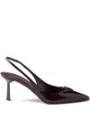 Prada 75mm Pointed Toe Slingback Pumps In Brown