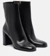 Prada 85 Leather Ankle Boots In Black
