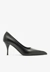 Prada 85 Pointed-toe Calf Leather Pumps In Black