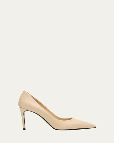 Prada 85mm Donna Saffiano Leather Pumps In Brown