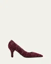 Prada 85mm Knitted Pointed-toe Pumps In Red
