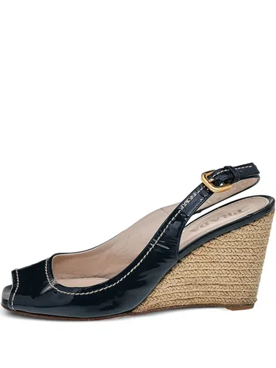 Pre-owned Prada 85mm Leather Espadrilles