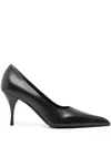 Prada Women Black Leather Pumps In Black