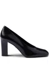 Prada Brushed Leather Pumps In Black
