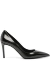 Prada Leather Pumps In Schwarz